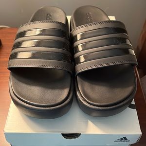 Adidas Adulette Platform slide black 9